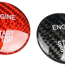 XinQuan Wang Carbon Fiber Car Engine Start Stop Button Cover Keyless Go Ignition Stickers Fit for Mercedes Benz C GLC C200l (Color : Free, Color Name : Red)