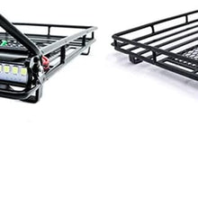 Car Roof Luggage Rack, Universal Black Roof Rack Cargo with LED Spotlight, Metal Carrier Basket SUV Storage, Car Top Luggage Holder Carrier Basket, for Wrangler Axial