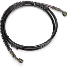 Aramox Motorcycle Brake Oil Hose Pipe,1.45m Motorcycle Brake Oil Hose Pipe Line Braided 10mm Fitting Ends for ATV Bike Black