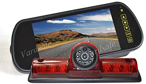 Vardsafe VS503K Brake Light Backup Camera & 7 Inch Clip-on Mirror Monitor for Nissan NV 1500 2500 3500