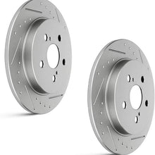 Premium Rear 2Pcs Slotted Brake Rotor ANPART fit for 11-17 for Lexus CT0h,09-10 for Pontiac Vibe,for TOYOTA Corolla/Matrix/Prius/Prius Plug-In/Prius Prime