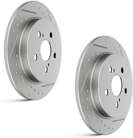 Premium Rear 2Pcs Slotted Brake Rotor ANPART fit for 11-17 for Lexus CT0h,09-10 for Pontiac Vibe,for TOYOTA Corolla/Matrix/Prius/Prius Plug-In/Prius Prime
