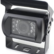 Pyle PLCMTR5 Weatherproof Rearview Backup Camera for Bus, Truck, Trailer and Van (Night Vision Cam, Dual DC 12-24V), Silver/Black