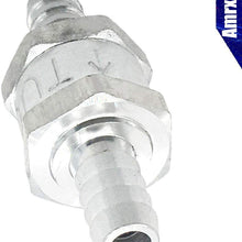 Amrxuts 6mm 1/4" Fuel Non Return One Way Check Valve Petrol Diesel Fuel Oil Water Aluminium Alloy