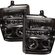 Spyder 5010582 Ford F250/350/450 Super Duty 08-10 Projector Headlights - LED Halo - LED (Replaceable LEDs) - Chrome - High H1 (Included) - Low H1 (Included)
