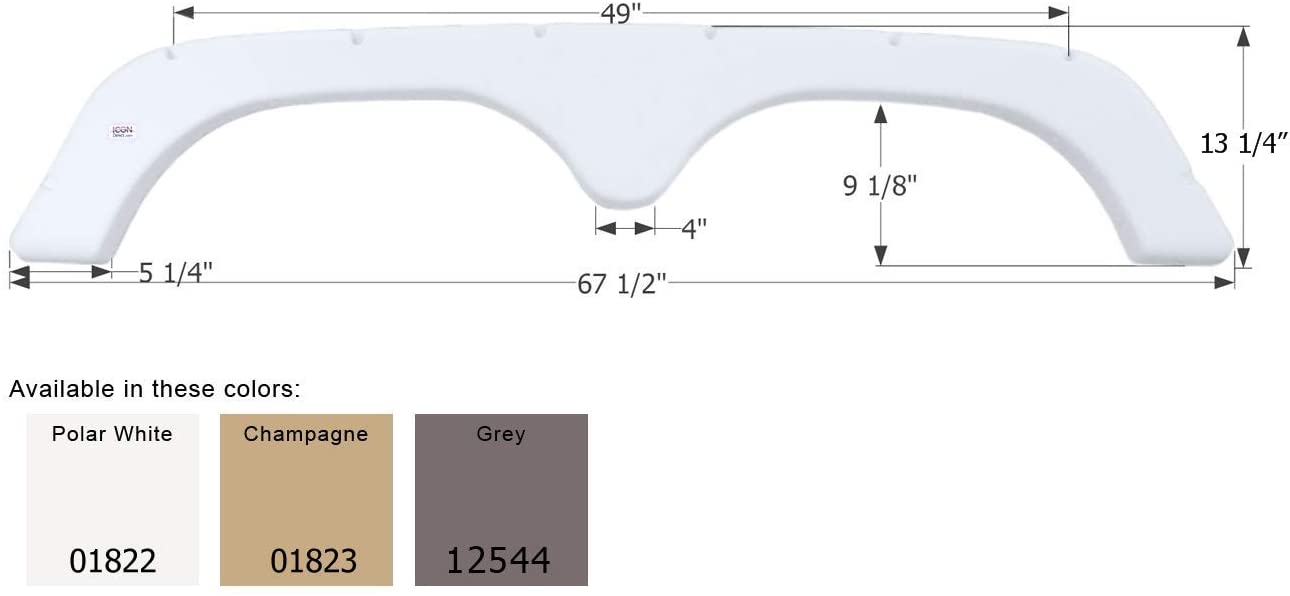 ICON Fender Skirt, Tandem, Thor, FS1822, Grey