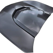 IKON MOTORSPORTS, Hood Compatible With 2016-2020 Chevy Camaro, ZL1 Style Hood Scoop Air Vent Black Aluminum With Heat Extractor Ram Air