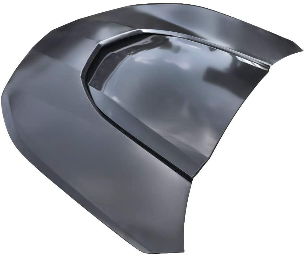 IKON MOTORSPORTS, Hood Compatible With 2016-2020 Chevy Camaro, ZL1 Style Hood Scoop Air Vent Black Aluminum With Heat Extractor Ram Air