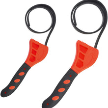 Rubber Pipe Straps Wrench Sets-2PCS Adjustable Oil Fuel Strap Wrench Tools Filter Strap Cutter Tool Plumbing Bathroom Shower Head Craftsman Monkey Wrench