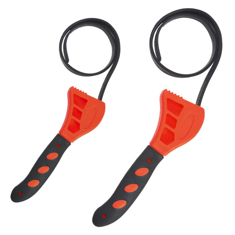 Rubber Pipe Straps Wrench Sets-2PCS Adjustable Oil Fuel Strap Wrench Tools Filter Strap Cutter Tool Plumbing Bathroom Shower Head Craftsman Monkey Wrench