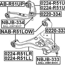 54500Eb70A - Arm Bushing (for Front Lower Control Arm) For Nissan - Febest