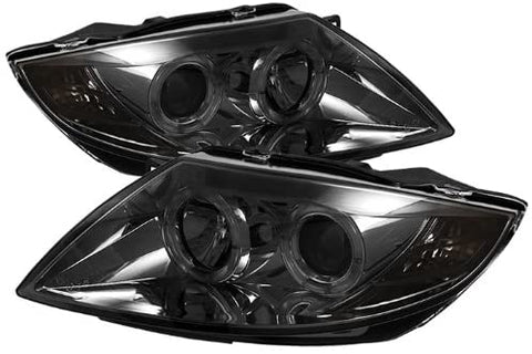 BMW Z4 Projector Headlights Halogen Model Only (Not Compatible With Xenon/HID Model) LED Halo Light Smoke Lens With Chrome Housing