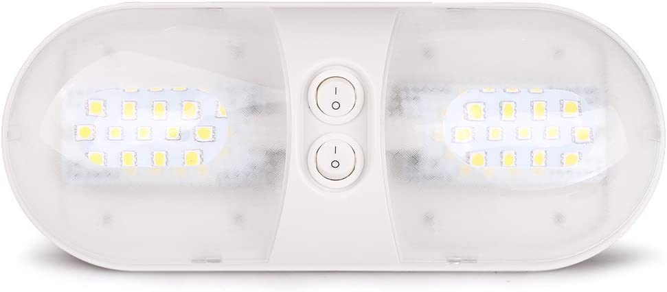 Kohree 12V Led RV Ceiling Dome Light RV Interior Lighting for Trailer Camper with Switch, White, 600 Lumens (Natural White 2-Pack)