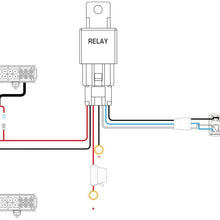 Nilight LED Light Bar Wiring Harness Kit REAR LIGHTS 12V 5Pin Rocker Switch Laser On off Waterproof Switch Power Relay Blade Fuse-2 Lead,2 Years Warranty
