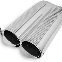 DEMOTOR PERFORMANCE Finned Polished Aluminum Double Barrel Shotgun Intake Air Hood Scoop Kit Hotrod