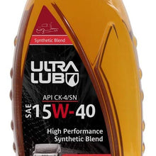 Ultralub SAE 15W-40 Synthetic Blend Heavy-Duty Motor Oil, API CK-4/SN