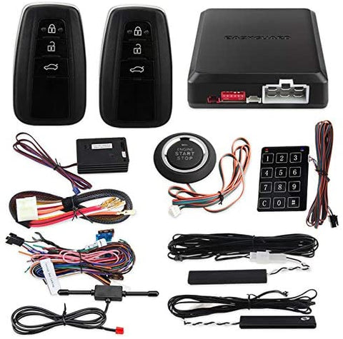 EASYGUARD EC002-T3-NS Smart Key PKE car Alarm System with keyless Entry Remote Engine Start Push Start Button Touch Password keypad Shock Alarm Warning DC12V