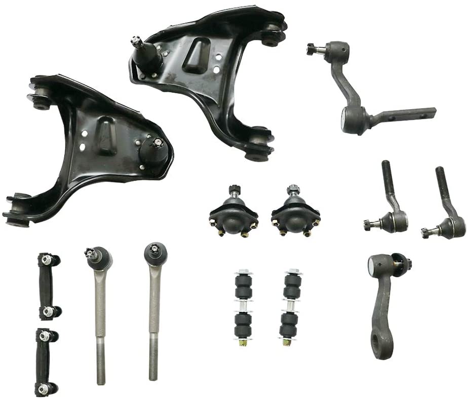 Titaniarm 14Pcs Front Steering & Suspension Kit Control Arms Ball Joints Tie Rods fit S10/S15 Blazer Jimmy Sonoma Syclone Typhoon Hombre