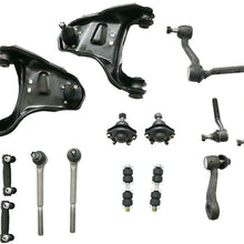Titaniarm 14Pcs Front Steering & Suspension Kit Control Arms Ball Joints Tie Rods fit S10/S15 Blazer Jimmy Sonoma Syclone Typhoon Hombre