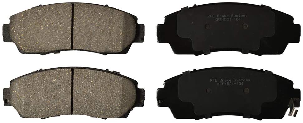 KFE KFE1521-104 Ultra Quiet Advanced Premium Ceramic Brake Pad Front Set Compatible with: 2005-2017 Honda Odyssey, CR-V, CRV, Crosstour; Acura RDX