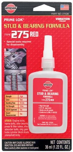 Versachem 27536-12PK High Red Thread Locker - 36 ml Squeeze Bottle, (Pack of 12)
