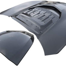 IKON MOTORSPORTS, Hood Compatible With 2016-2020 Chevy Camaro, ZL1 Style Hood Scoop Air Vent Black Aluminum With Heat Extractor Ram Air