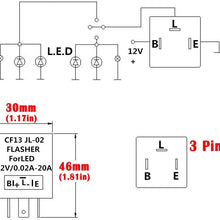 ZYHW 3 PIN Square CF13 Electronic Flasher Relay Fix 12V 0.02A-20A for Car Vehicle LED Turn Signal Light Bulbs 3Pcs