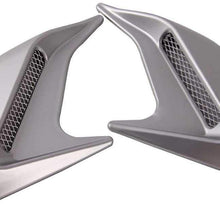 LSJVFK 1Pcs Car Decorative Air Scoop Flow Intake Hood Vent Bonnet Universal (Silver)