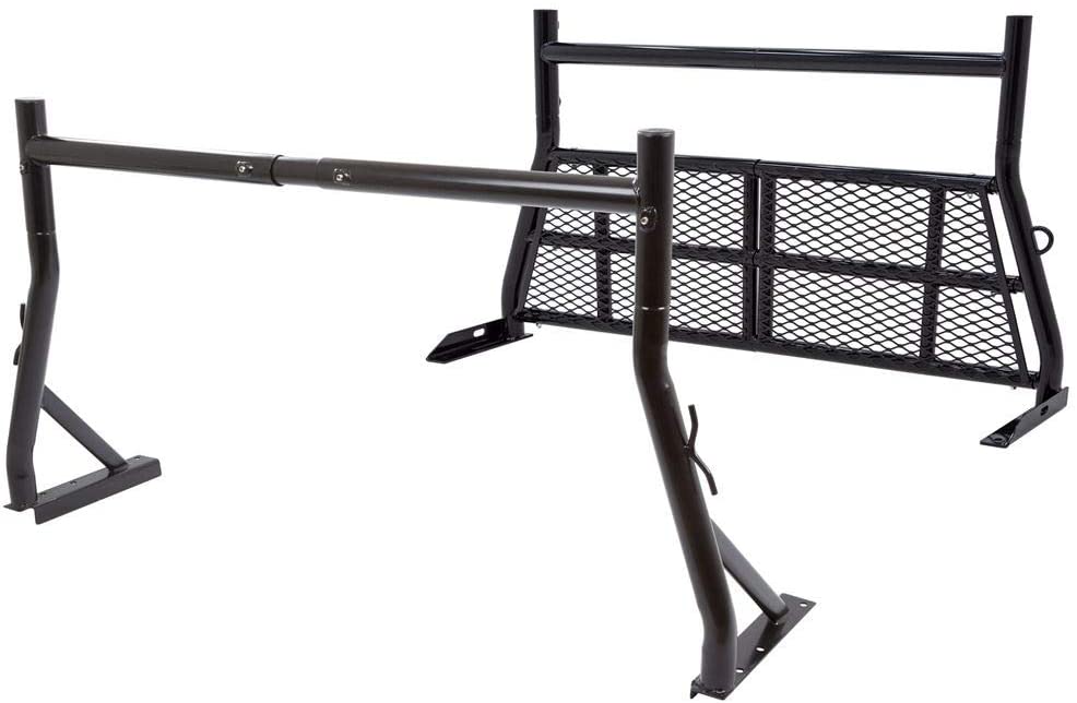 Apex ALRHADLX Adjustable Aluminum Pickup Truck Utility and Headache Rack - 500 lb Cap