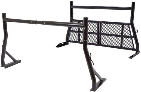 Apex ALRHADLX Adjustable Aluminum Pickup Truck Utility and Headache Rack - 500 lb Cap