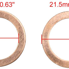 X AUTOHAUX 16mm Inner Dia Copper Crush Washers Flat Car Sealing Gaskets Rings 20pcs