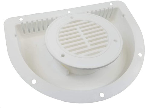 Class A Customs | RV ATV Cycle Truck Cargo Work Trailer Half-Moon Side Air Vents | One Pack | White