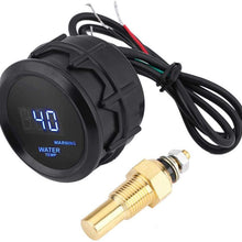 Temperature Gauge for Car, Keenso 40-150℃ Water Temperature Gauge 2 Inch 52mm Blue LED Digital Car Outside Temperature Gauge w/Sensor