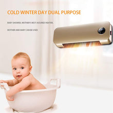 OCYE Wall-Mounted Heater, Household Wall-Mounted Dual-Purpose Heater, Rapid Heating, 12-Hour Timer, for Home Office, Indoor, Gold