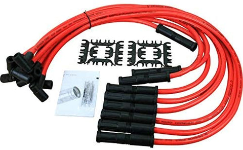 Dragon Fire Race Series High Performance 10.2mm 90 to Straight Boot Ignition Spark Plug Wire Set Compatible Replacement for HEI SBC BBC OEM Fit PW90STR-DF
