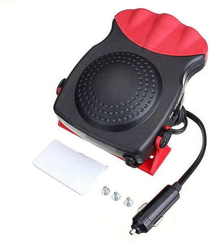 Jullynice 2 in 1 12V 150W Auto Car Heater Portable Heating Fan with Swing-Out Handle Windscreen Defroster Dashboard Driving Demister