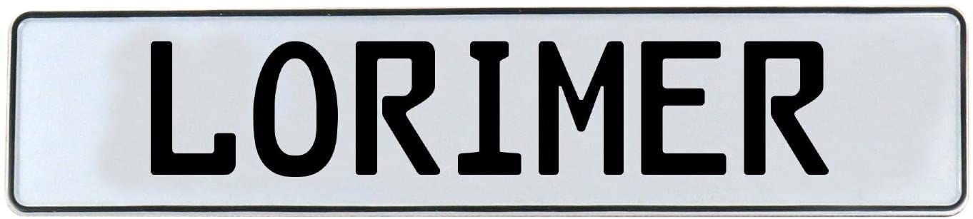 Vintage Parts 683127 Vintage Parts 683127 Lorimer White Stamped Aluminum Street Sign Mancave Wall Art, 1 Pack