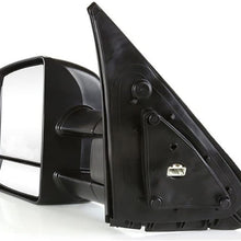 VIOJI 1 Pair Power Heated Manual Telescoping Side Amber LED Signal Light Black Housing Towing Mirrors Compatible with 07-18 Toyota Tundra