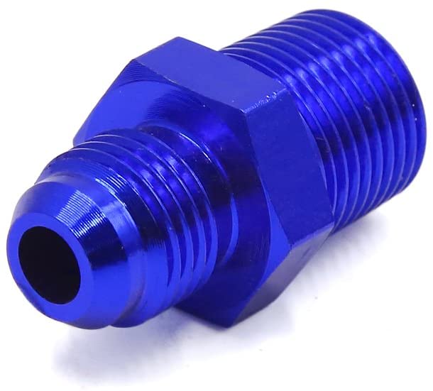 uxcell a18011800ux0130 Blue Car AN6 3/8NPT Gas Oil Fuel Line End Fitting Adapter Straight Hose Connector