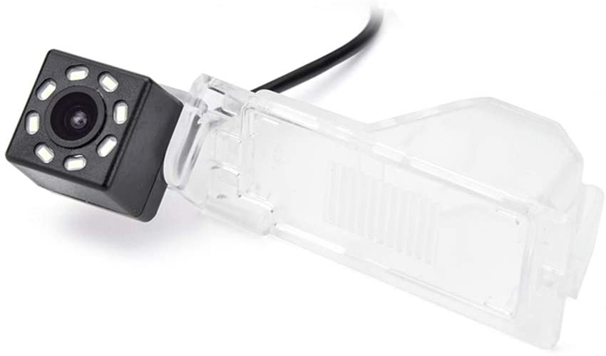 eHANGO Car Rear View Camera with 4 Pin to RCA Cable Bracket License Plate Lights Housing Mount for Ford Edge/Ford Edge Sport/Ford Edge Limited (8 LED) (8 LED)