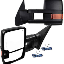 ZENITHIKE Tow Mirrors with Driver and Passenger Side Power Operation Heated Turn Signal Parallel Auxiliary Light Towing Mirrors Compatible with 2007-2017 T-oyota Tundra Truck