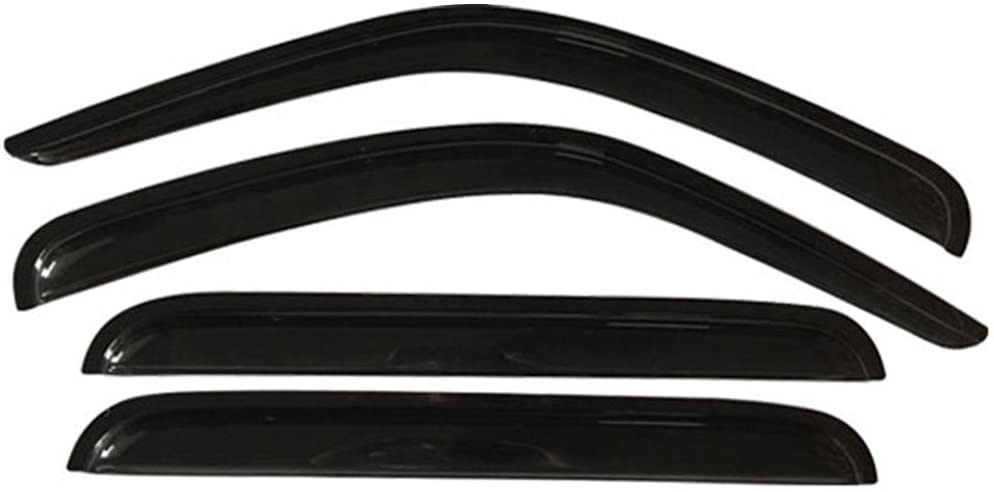 Window Visor Compatible With 2002-2007 Jeep Liberty | Slim Style Acrylic Smoke Tinted & Semi-transparent Sun Rain Shade Guard Wind Vent Air Deflector by IKON MOTORSPORTS | 2003 2004 2005 2006