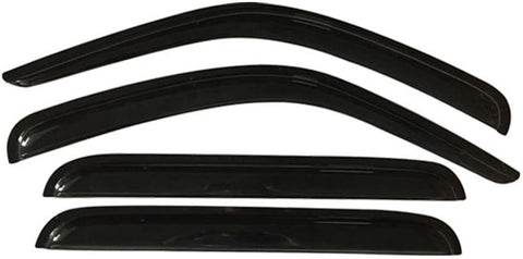 Window Visor Compatible With 2002-2007 Jeep Liberty | Slim Style Acrylic Smoke Tinted & Semi-transparent Sun Rain Shade Guard Wind Vent Air Deflector by IKON MOTORSPORTS | 2003 2004 2005 2006