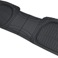 Motor Trend MT-923-920 FlexTough Contour Liners-Deep Dish Heavy Duty Rubber Floor Mats for 3 Row Car SUV Truck & Van-All Weather Protection (Black)