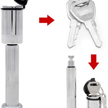 OKLEAD Trailer Hitch Receiver Lock 5/8 Inch Pin with 2-3/4 Inch Long Black for Class III IV Hitches 2 Keys