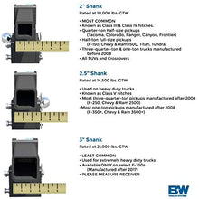 B&W Trailer Hitches Tow & Stow Receiver 1 7/8" x 2" x 2 5/16" with 2.5" Receiver - 7" Drop / 7.5" Rise Tri-Ball Hitch