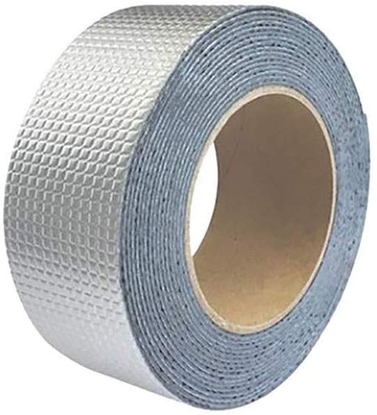 17Ft X 2in Magical Repair Tape, Strong Aluminium Foil Butyl Rubber Foil Tape self-Adhesive Silver Waterproof Repair Tape UV Resistant for Roof Leak, Surface Crack (Silver, 1.5mm5cm5m) (1.5mm*5cm*5m)