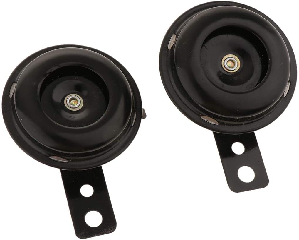 Baosity 2 Pack Universal 12V 1.5A 105db Motorcycle Electric Horns Auto Horns Loud kit Waterproof Round Loud Horn Speakers