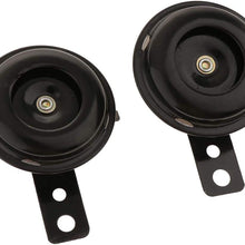 Baosity 2 Pack Universal 12V 1.5A 105db Motorcycle Electric Horns Auto Horns Loud kit Waterproof Round Loud Horn Speakers