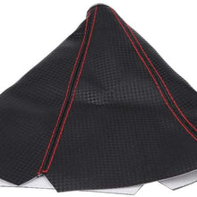 Qiilu Universal Car Manual PU Leather Gear Gaiter Shift Shifter Boot Replacement Red Stitch Gear Gaiter Boot Cover